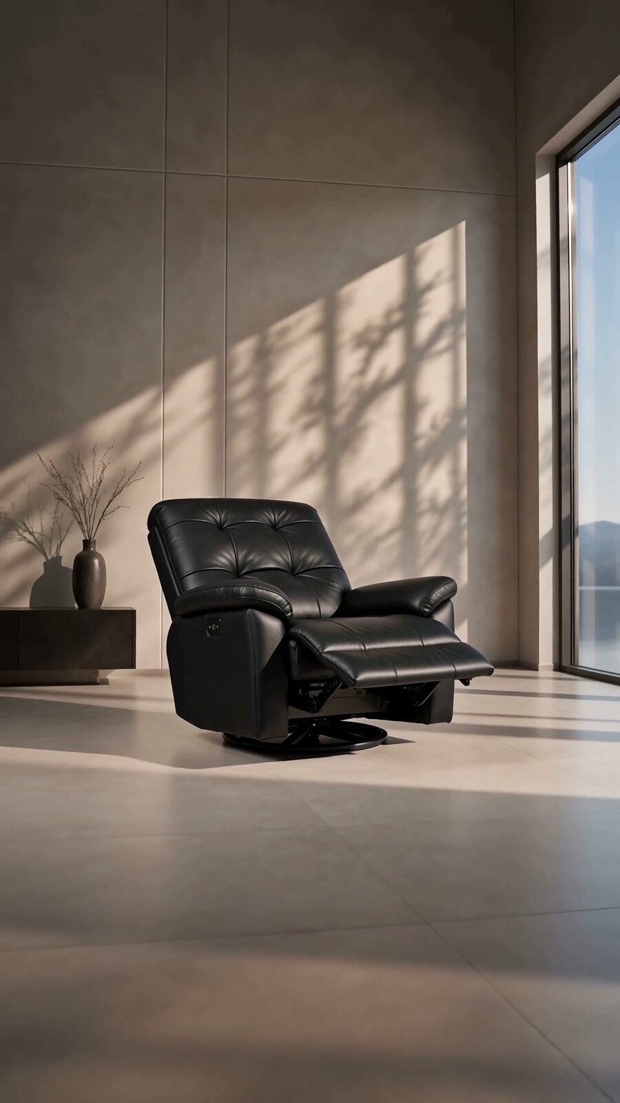 Açık konumda recliner koltuk